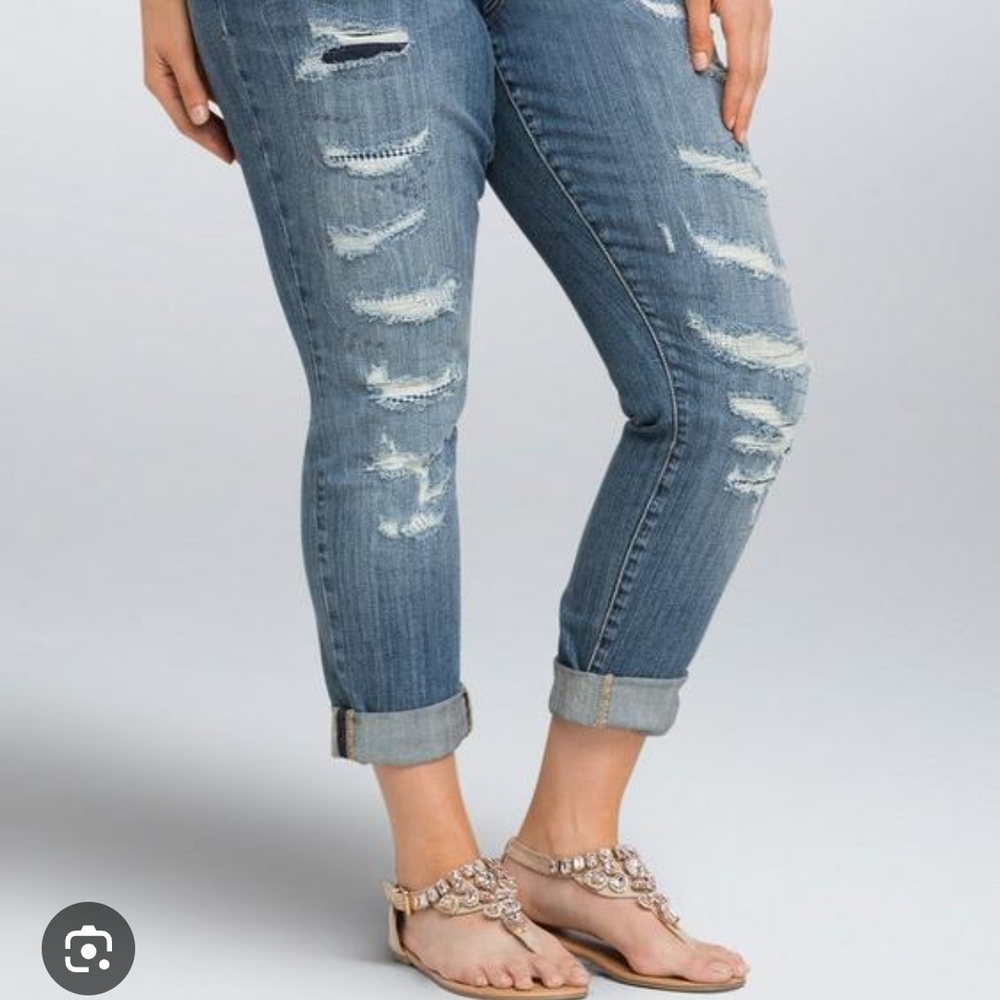Distressed Blue Jeans